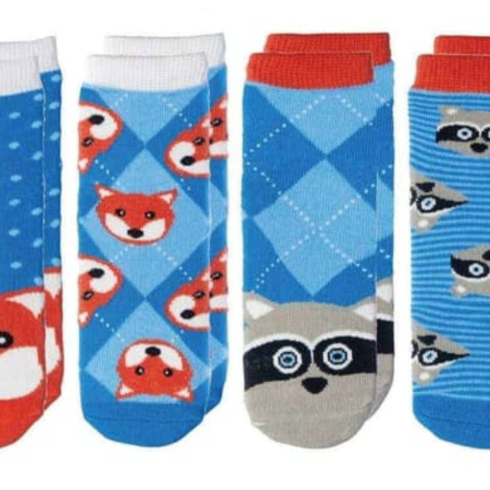 Baby Raccoon and Fox Socks set of 4